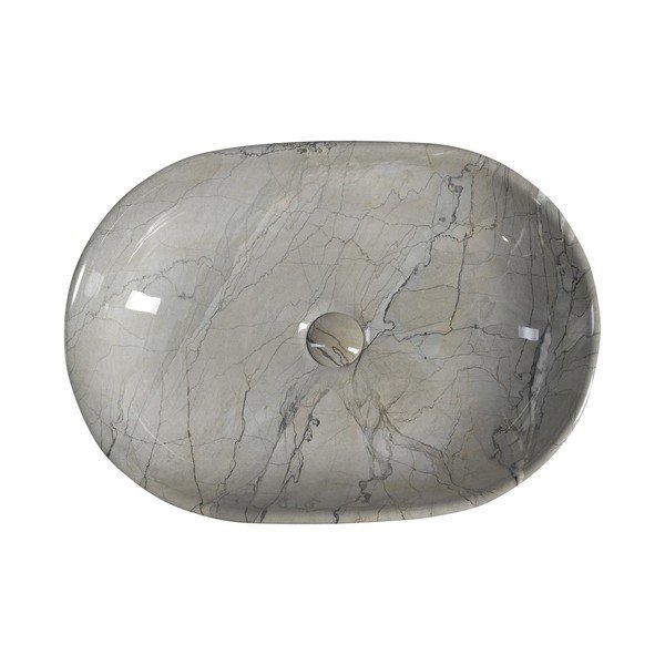 Lavabo grigio in ceramica 59x42 cm Dalma – Sapho-image-3