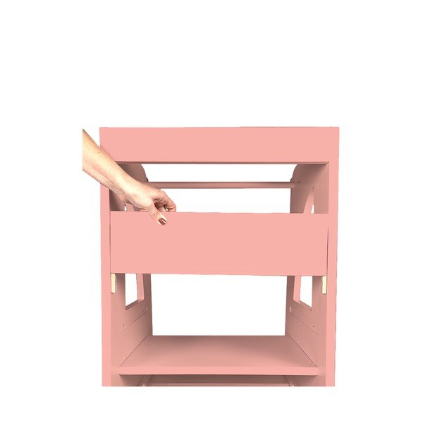 Barra rosa anteriore alla torre di apprendimento Montessori - Rocket Baby