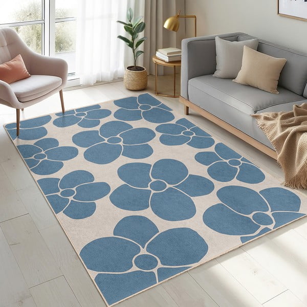 Tappeto blu lavabile 120x180 cm Blue Meadow – Mila Home-image-4