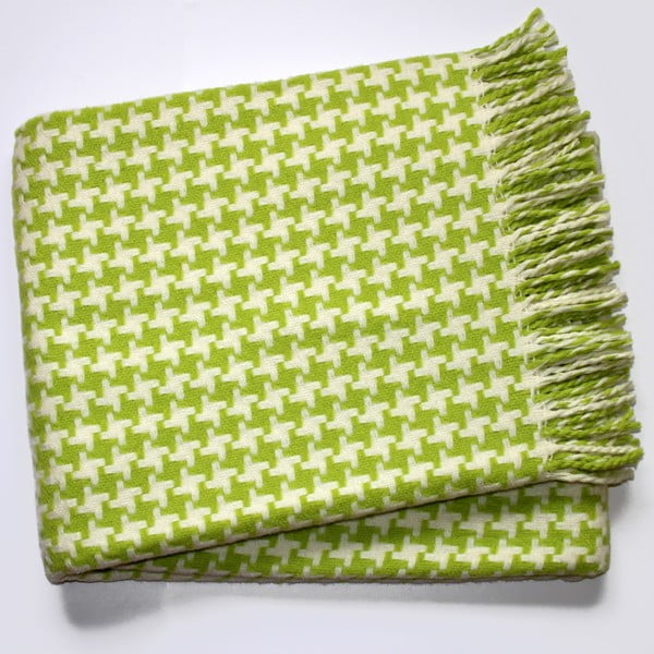 Limetkově zelený pléd s podílem bavlny Euromant Pearls, 140 x 180 cm