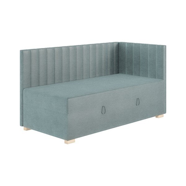 Letto da bambini con sponde blu con contenitore con materasso incluso 90x200 cm Snugi – Ghado-image-3