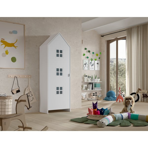 Armadio per bambini bianco 58x172x37 cm Casami Bruges – Vipack-image-1