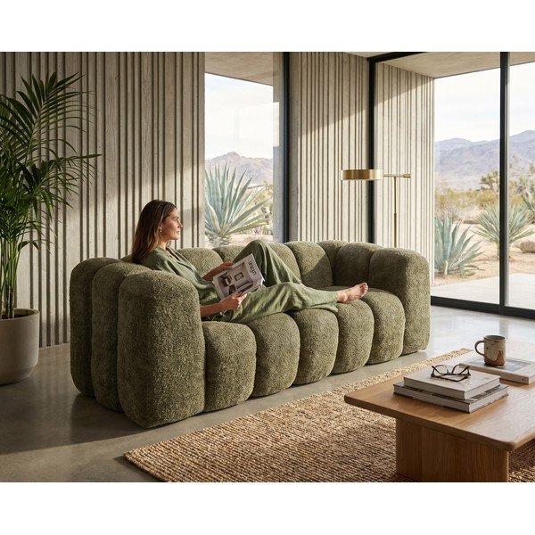 Divano verde scuro 214 cm Gajos – Marckeric-image-1