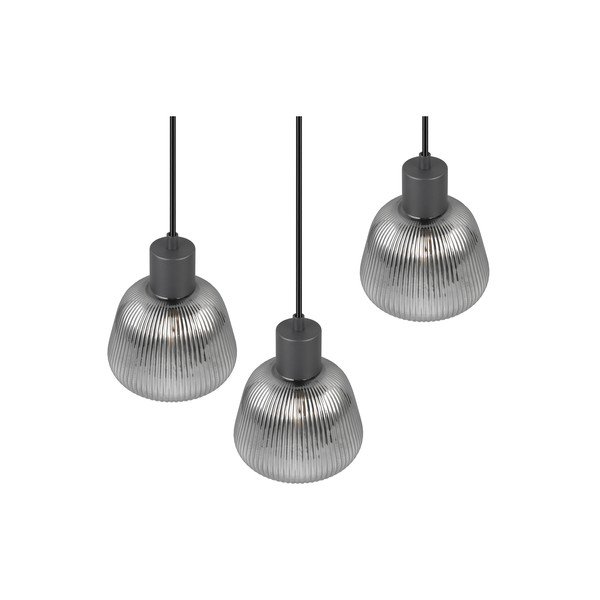 Lampadario nero con paralume in vetro ø 37 cm Tarifa - Trio-image-3