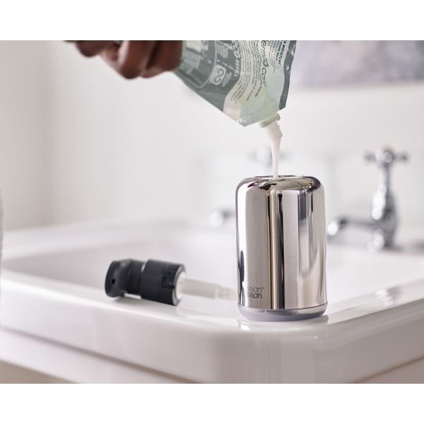 Dispenser di sapone in acciaio inox argento lucido 300 ml EasyStore Luxe - Joseph Joseph-image-3
