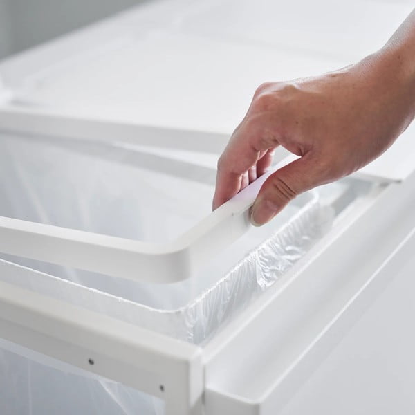 Bidone bianco in metallo per rifiuti differenziati Tower - YAMAZAKI-image-4