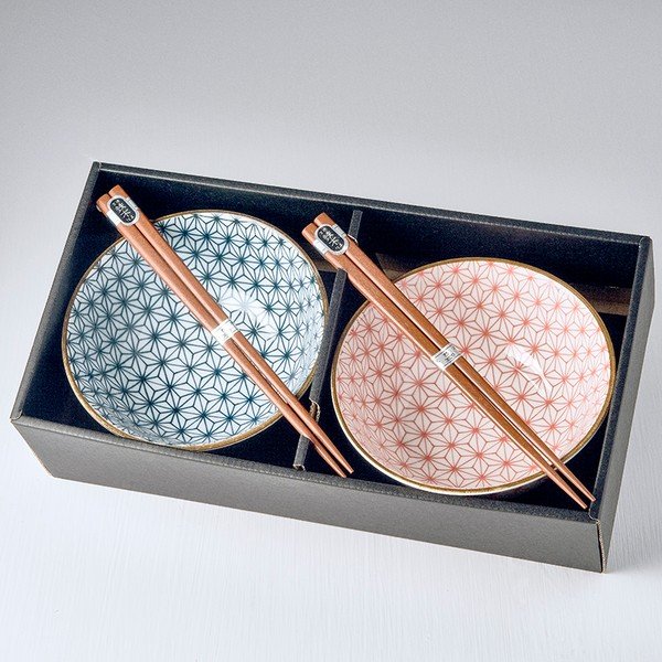 Set di 2 ciotole e bacchette Asanoha - MIJ-image-1