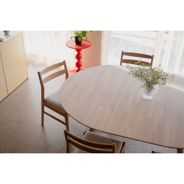 Tavolo da pranzo rotondo in rovere massiccio allungabile ø 140 cm Clapperton – Rowico-image-2