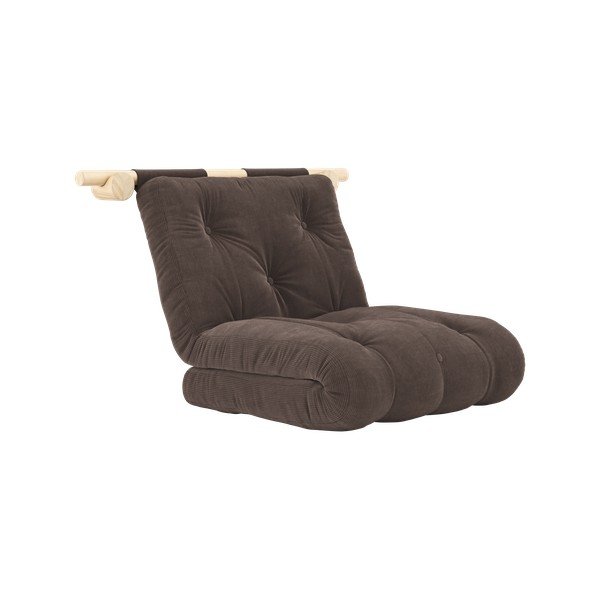 Poltrona marrone scuro allungabile con rivestimento in velluto a coste Hooked – Karup Design