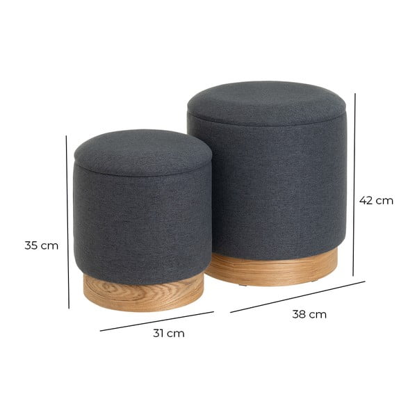 Set di poggiapiedi grigio scuro 2 pz – Casa Selección-image-4