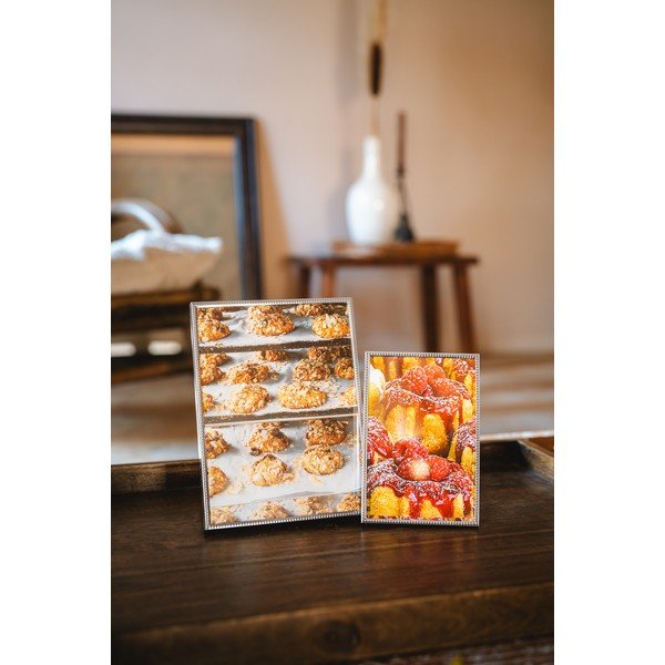 Cornice color argento lucido in metallo verticale con sostegno 11x16 cm Sweet Memory Pearl – Zilverstad-image-1