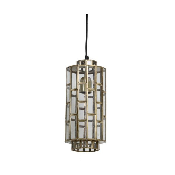 Lampadario color bronzo con paralume in vetro Søstrene – Light & Living