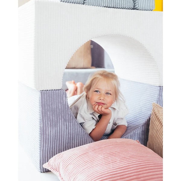 Cuscino per divano da bambini rosa con rivestimento in velluto a coste Block – Wigiwama-image-2