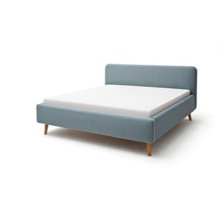 Letto matrimoniale imbottito blu/grigio 180x200 cm Mattis - Meise Möbel
