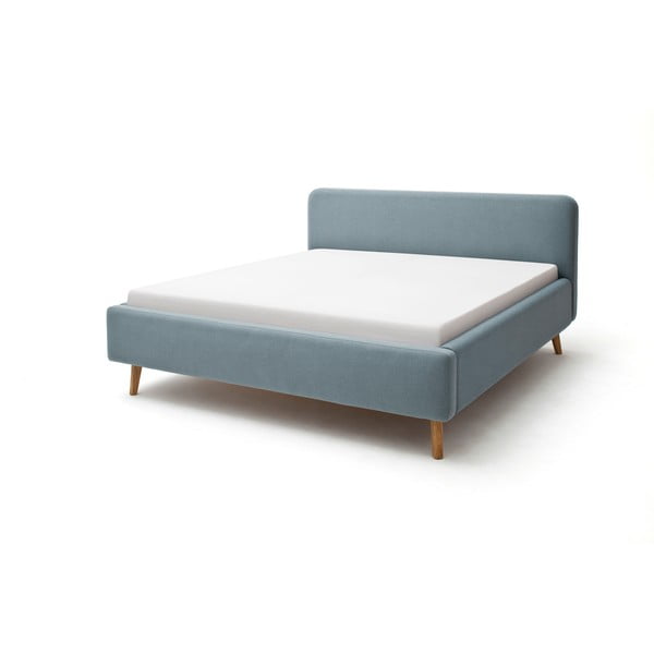 Letto matrimoniale imbottito blu/grigio 140x200 cm Mattis - Meise Möbel