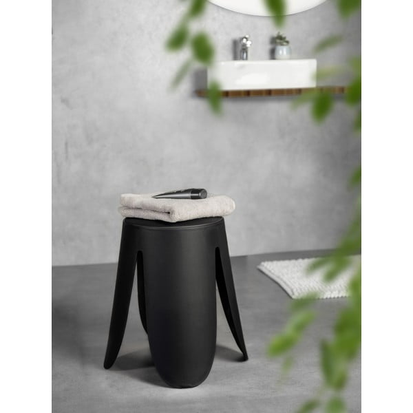 Sgabello in plastica nera Comiso - Wenko-image-1