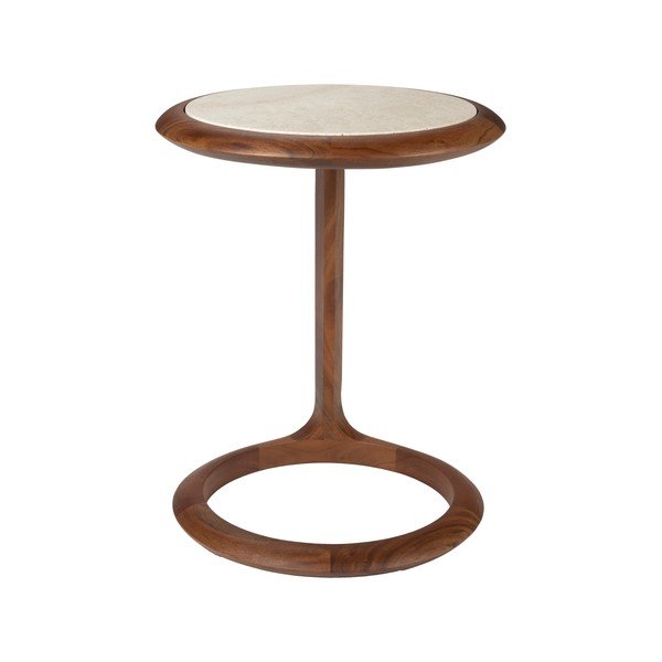 Tavolino rotondo con piano in pietra 41x45 cm Doppio – Zuiver-image-2