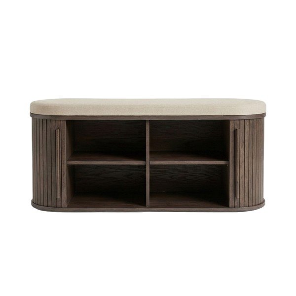 Panchina colore naturale scuro in imbottito Meta – Unique Furniture-image-1