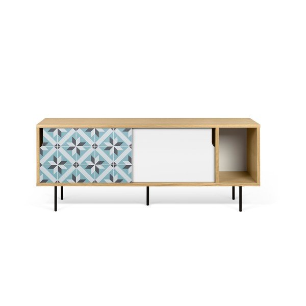 Cassettiera bassa in rovere con gambe in metallo Dann Makaresh - TemaHome