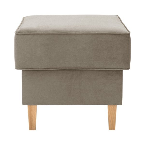 Poltrona in velluto marrone con pouf Lorris - Max Winzer-image-4