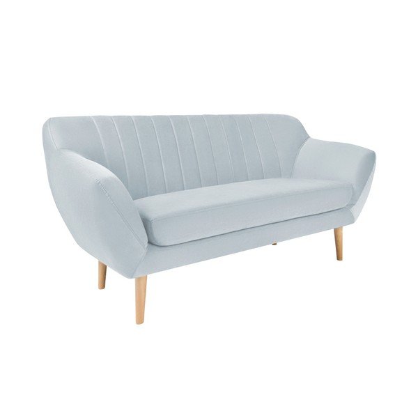 Divano in velluto azzurro Sardaigne, 158 cm - Mazzini Sofas-image-1