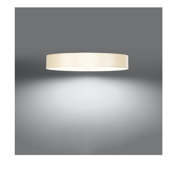 Lampada da soffitto bianca con paralume tessile ø 90 cm Herra - Sollux-image-2