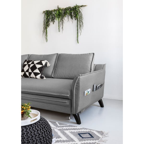 Divano letto grigio ad angolo, angolo sinistro Charming Charlie - Miuform-image-4