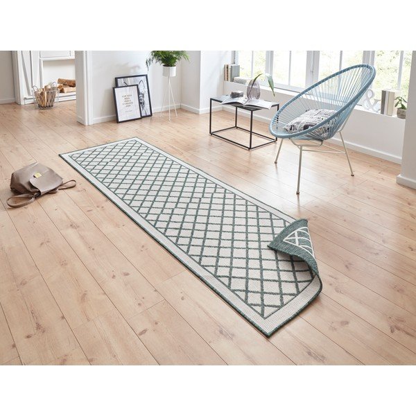 Tappeto per esterni verde e crema , 80 x 250 cm Sydney - NORTHRUGS-image-1