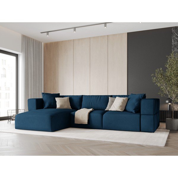 Divano angolare blu, angolo sinistro Esther - Milo Casa-image-1