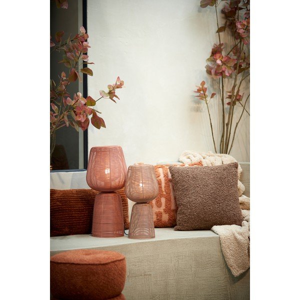 Lampada da tavolo rosso chiaro (altezza 42 cm) Aboso - Light & Living-image-2