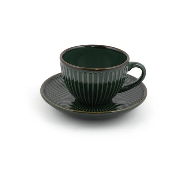 Tazze in ceramica verde scuro in set da 6 pezzi 0,21 l - Hermia-image-2