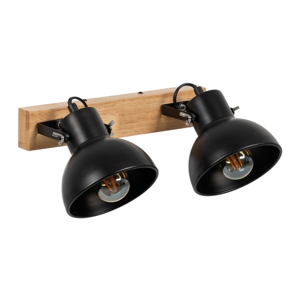 Lampada da parete in colore nero e naturale - Ixia-image-2