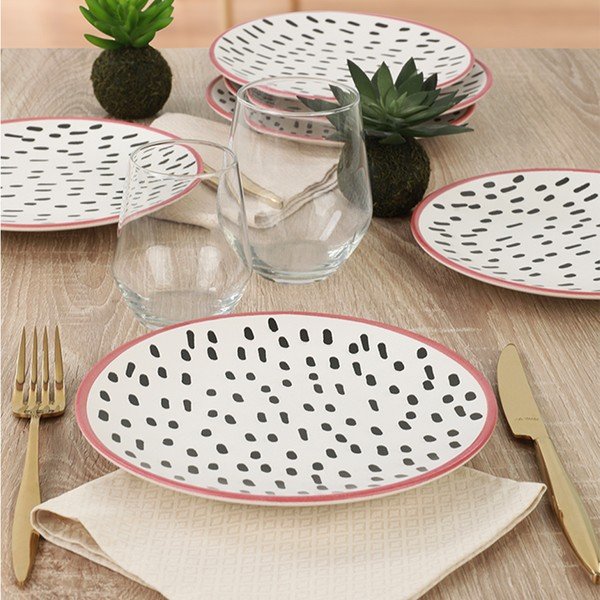 Set di 6 piatti da dessert in ceramica, 20 cm Brush Dots - My Ceramic-image-3