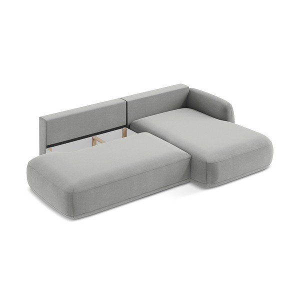 Divano angolare grigio chiaro allungabile (con penisola a destra/con chaise lounge) Hale – Makamii-image-4