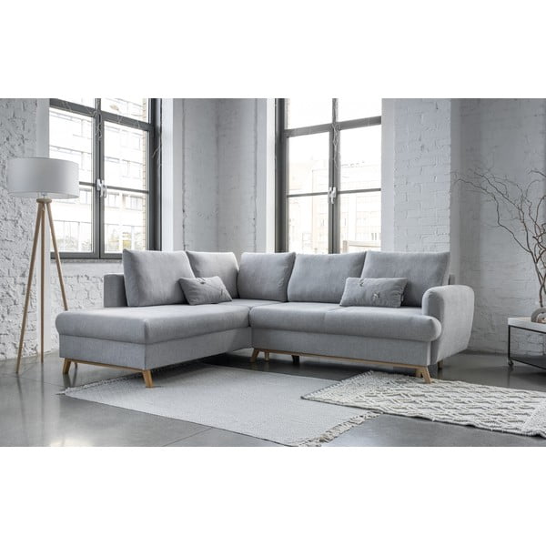 Divano angolare grigio chiaro allungabile/con contenitore (con penisola a sinistra/a L) Scandic Lagom – Miuform-image-1