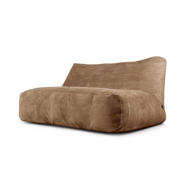 Puof a sacco marrone con rivestimento in velluto a coste Sofa Tube 160 – SLOWDOWN