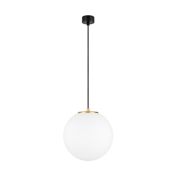 Lampada a sospensione bianca con attacco color oro TSUKI L, ⌀ 30 cm Tsuki - Sotto Luce