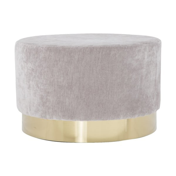 Pouf grigio con base in oro Goldy - Mauro Ferretti