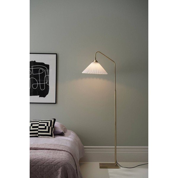 Lampada da terra color crema/color ottone in tessuto con struttura flessibile (altezza totale 155 cm) Kate – Ellos Home-image-1