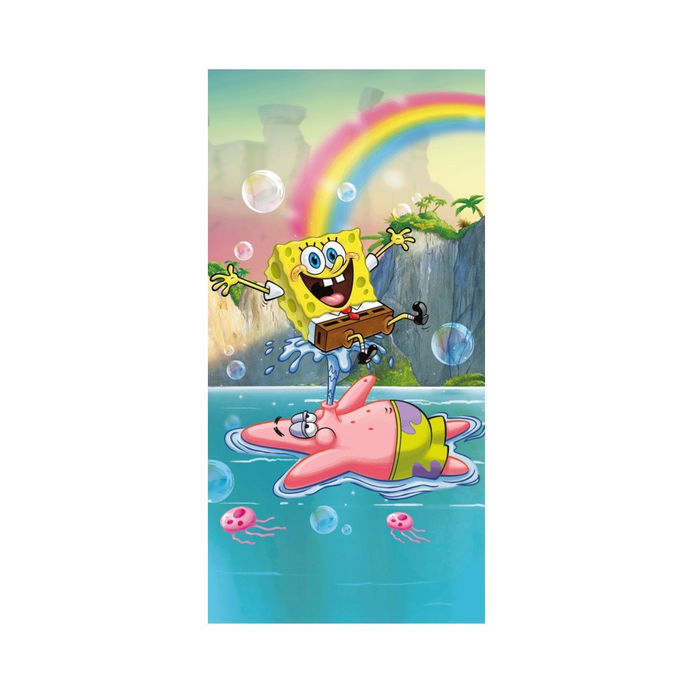 Asciugamano per bambini in cotone 70x140 cm Sponge Bob "Tropical Duo" – Jerry Fabrics | Asciugamani per bambini