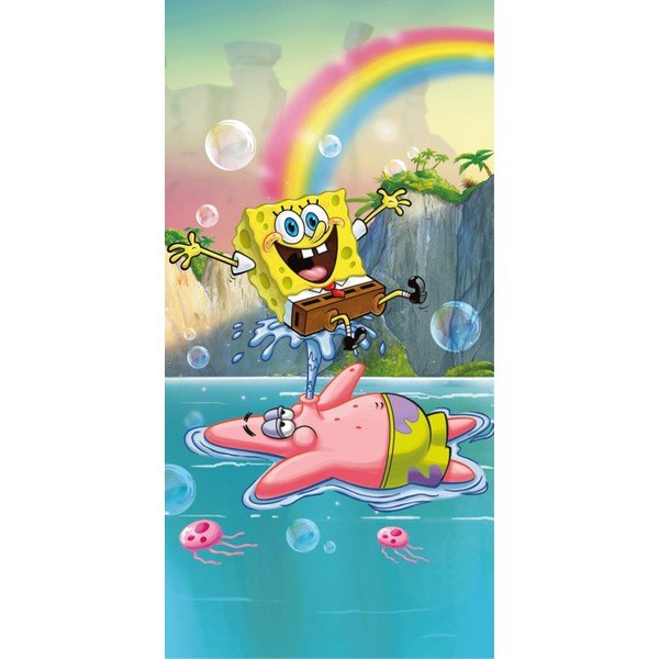 Asciugamano per bambini in cotone 70x140 cm Sponge Bob "Tropical Duo" – Jerry Fabrics