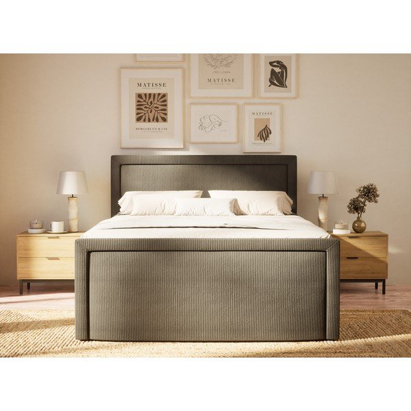Letto boxspring color antracite con contenitore 200x200 cm Fresco – Maison de Rêve-image-4