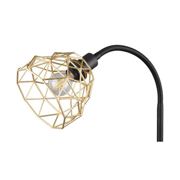 Lampada da terra in nero e oro con paralume in metallo (altezza 180 cm) Haval - Reality-image-4