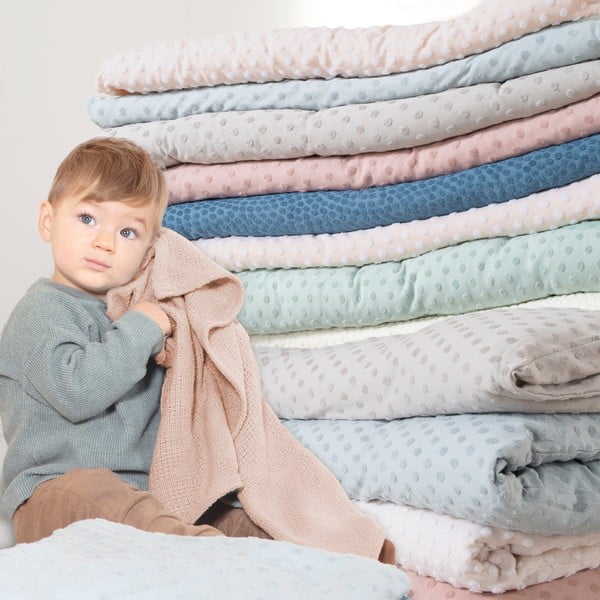 Coperta per bambini beige in cotone lavorata a maglia 80x80 cm Frosty Almond – Roba-image-4