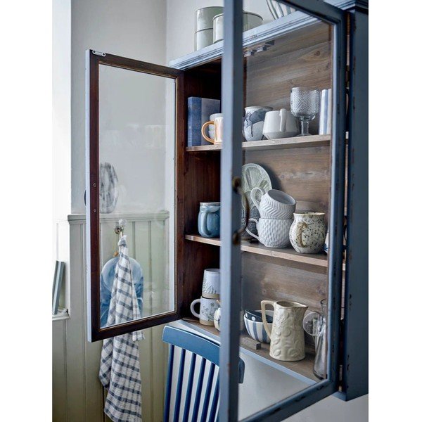 Vetrina blu in abete massiccio da appendere 81x91x22 cm Hazem – Bloomingville-image-2