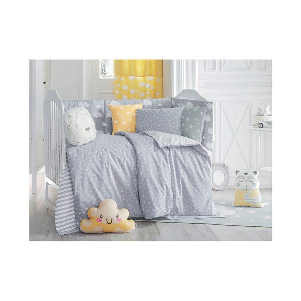 Cuscino per bambini in misto cotone grigio chiaro di Mike & Co. Cuscino stella giocattolo NEW YORK, 35 x 35 cm - Mike & Co. NEW YORK-image-1