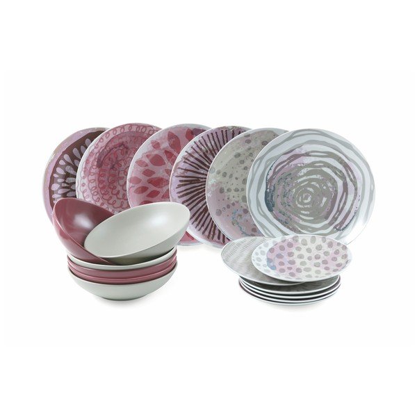 Set di piatti da 18 pezzi in porcellana e gres Aurora - VDE Tivoli 1996