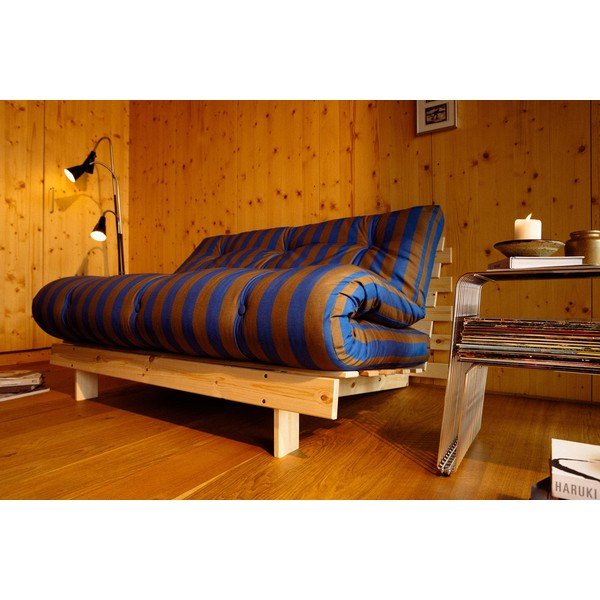 Divano blu/marrone allungabile 140 cm Roots – Karup-image-4