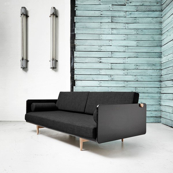 Rozkládací pohovka Karup Deva Black/Raw Oak/Dark-image-1