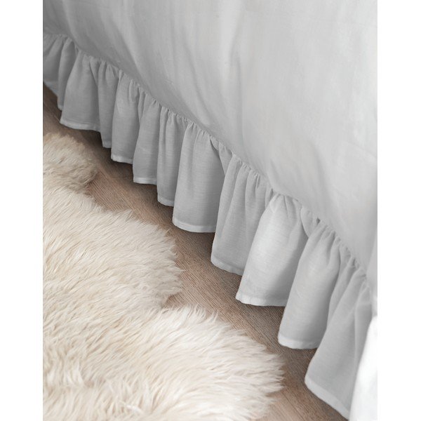 Biancheria da letto in cotone grigio Frill, 200 x 200 cm - Bianca-image-4